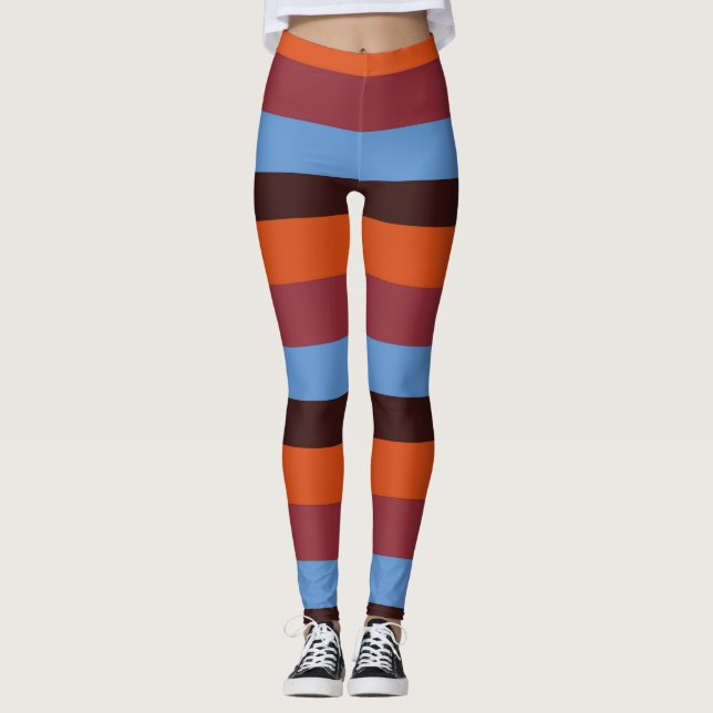 leggings Brown, orange et bleus (Devant)