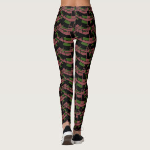 Leggings Brown vert et noir Abstrait jambon de yoga