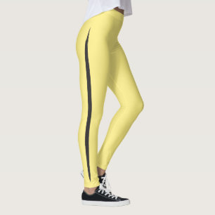 Leggings Brush artistique Side Stripe Noir Bumble Bee Jaune