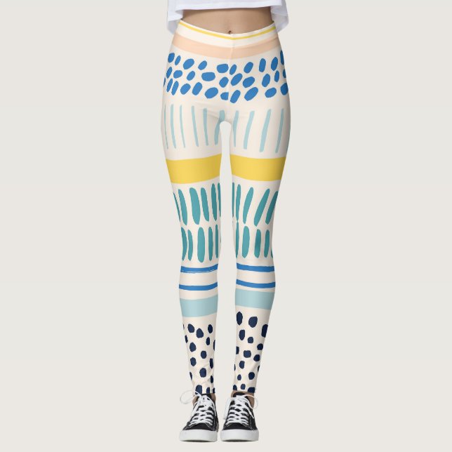 Leggings Brush Strokes : Abstrait Fun sans couture (Devant)