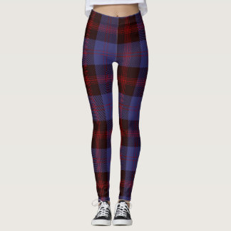 Leggings Buffalo plaid navy blue red