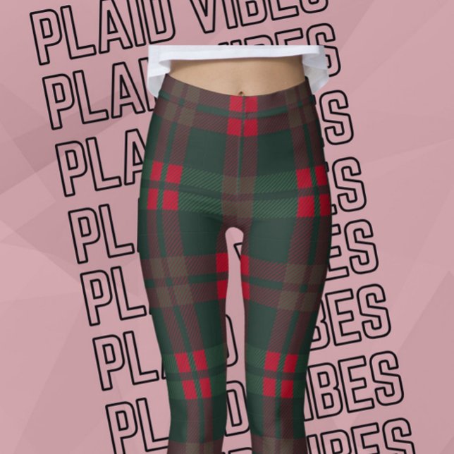 Leggings Buffalo Plaid Noël Motif Vert Rouge Noir (Créateur téléchargé)