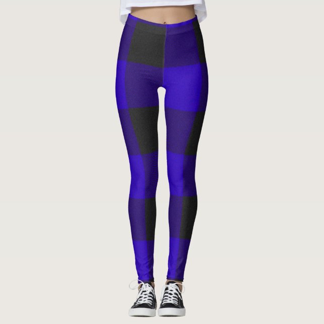 Leggings Buffalo Plaid Royal Blue Check (Devant)