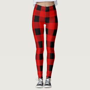 Leggings Buffalo rouge et noir Plaid en vichy
