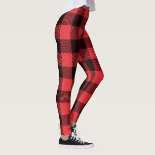 Leggings Buffalo rouge noir plaid