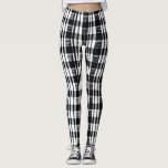Leggings Buffle blanc noir moderne à motif plaid<br><div class="desc">Le buffle noir moderne plaid pattes Leggings.</div>