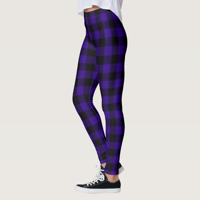 Leggings Buffle violet noir et royal plaqué (Gauche)