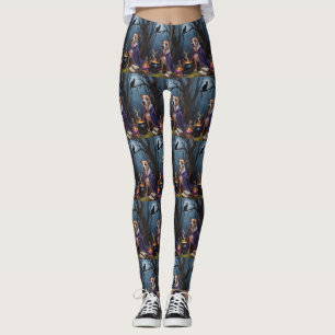 Leggings Bull Terrier Chien Whimsical Halloween Peinture
