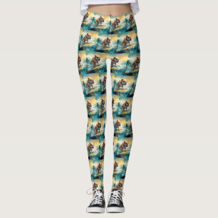 Leggings Bulldog Beach Surf Peinture