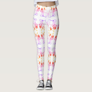 Leggings Bulldog Bouledogue Français Chiot Rose Mignon Legg