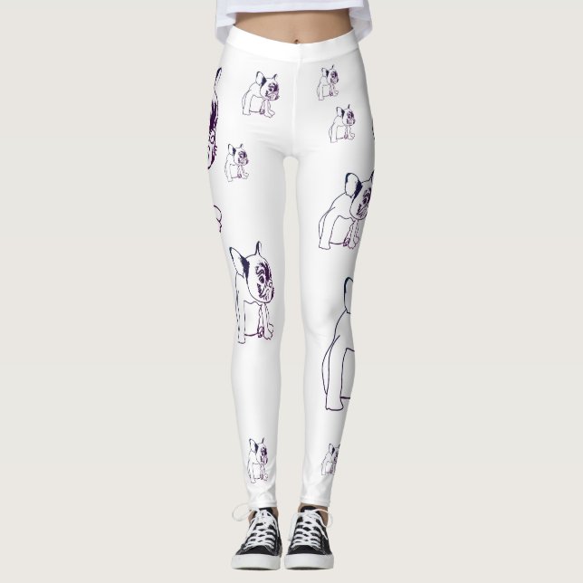 Leggings Bulldog Français Chien Chien Chien Chien Chien Cut (Devant)