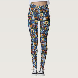 Leggings Bulldogs Citrouille Halloween drôle