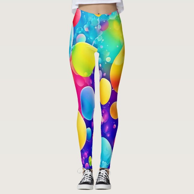 Leggings Bulle colorée Art Abstrait (Devant)