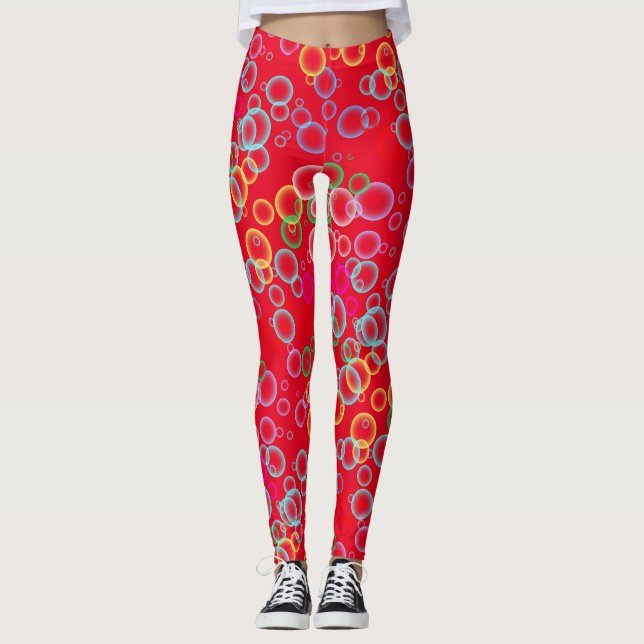 Leggings bulle motif 02.b Rouge BG (Devant)