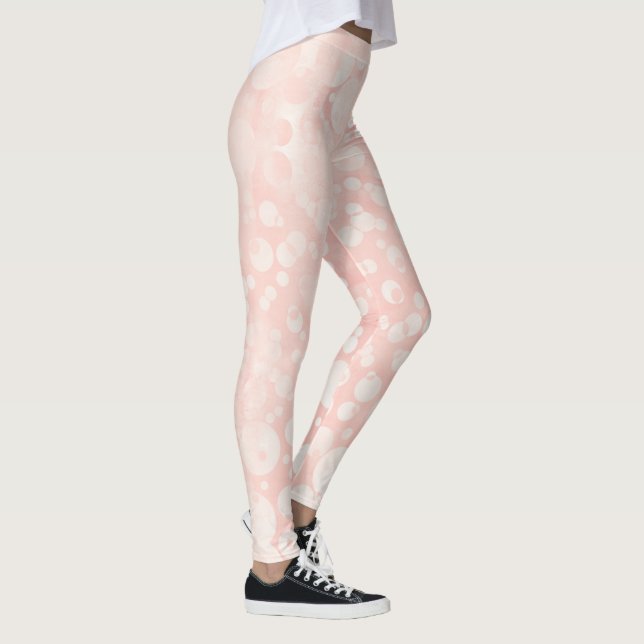 Leggings Bulles blanches roses pois (Droite)