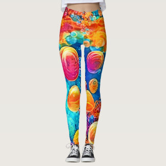 Leggings Bulles colorées de la barrière de corail