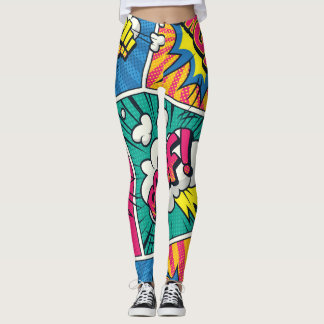 Leggings Bulles comiques à demi-ton Motif sans couture