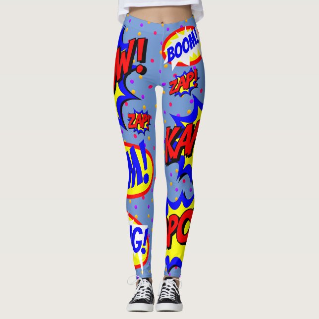Leggings Bulles de texte personnalisées pour bande dessinée (Devant)
