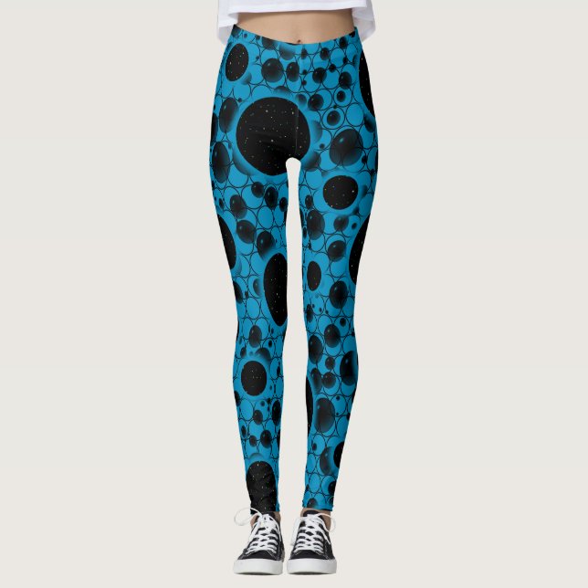Leggings Bulles d'espace - Bleu ciel (Devant)