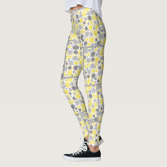 Leggings Bulles jaunes gris modernes (Gauche)