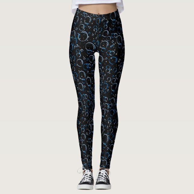 Leggings Bulles Motif 02.FR.b Black BG (Devant)