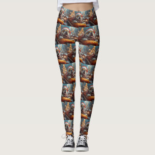 Leggings Bullmastiff Chien Montagnes Russes Noël