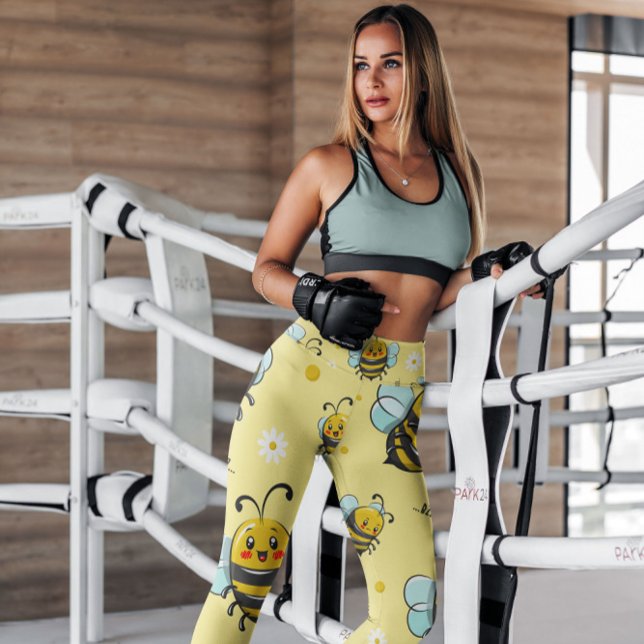 Leggings Bumblebees jaunes à motifs floraux | Légendes (Créateur téléchargé)