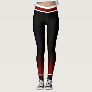 Leggings Burgundy/ Blanc / Noir- cheville Conception Footba