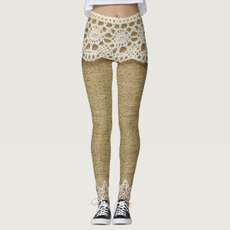 Leggings Burlap, dentelle texture tissu.