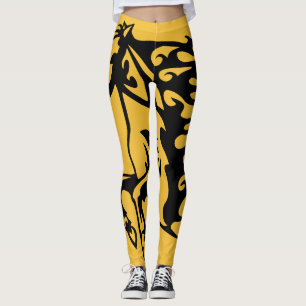 Leggings Bus scolaire Jaune Pony Horse Bronco Steed Lineart