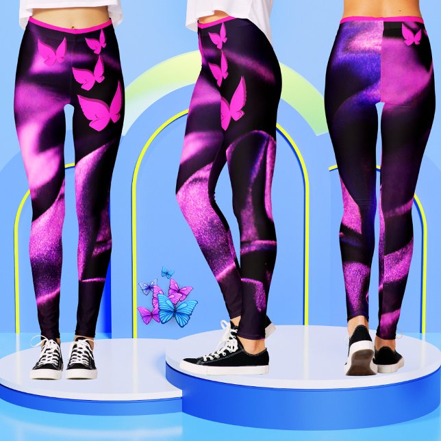 Leggings Butterfly rose Lilac, mauve tendance, femmes (Créateur téléchargé)