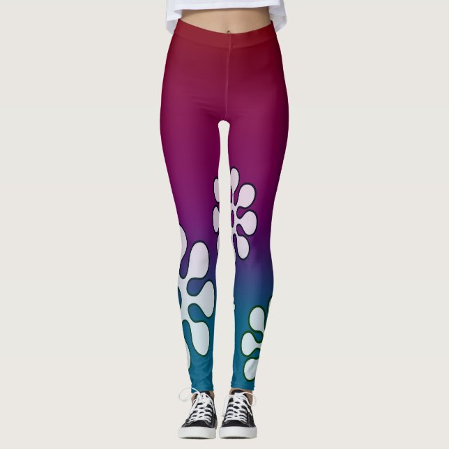 Leggings Cabana rouge et bleu (Devant)