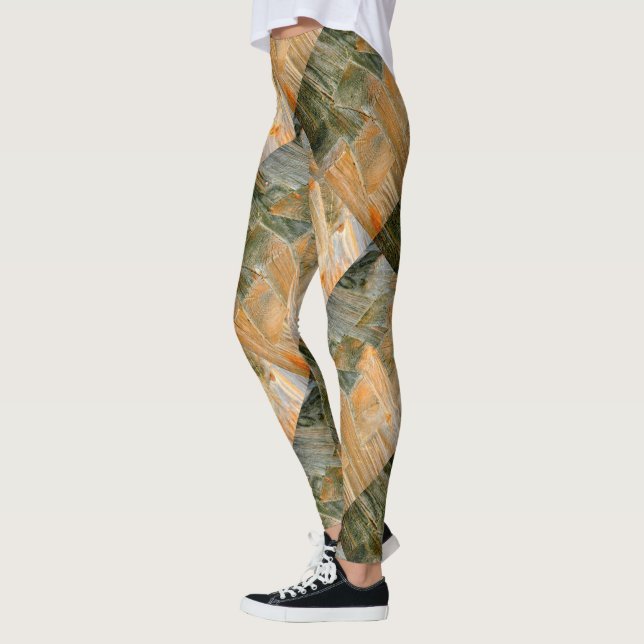Leggings cabine de journal diagonale coins brun (Gauche)
