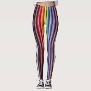 Leggings Câble de ruban arc-en-ciel vertical