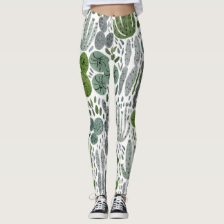 Leggings Cactus Aquarelle main peint Motif