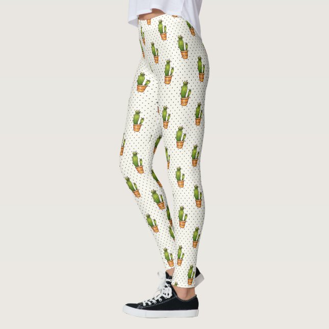Leggings Cactus et Motif de point de polk Succulent 3 (Gauche)