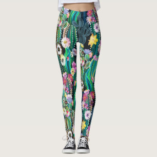 Leggings Cactus Pour Femmes, Leggings Imprimés Cac