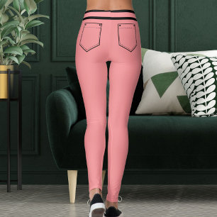Leggings Cadeau amusant personnalisé avec nom rayures noir