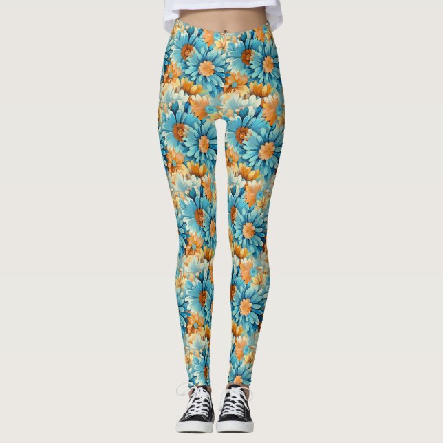 Leggings Cadeau d'anniversaire | Floral Coloré (Devant)