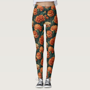 Leggings Cadeau de pétale de oeillet de musculation orange