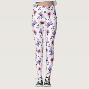 Leggings Cadeau floral papillon de printemps