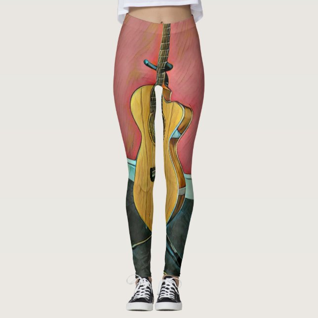 Leggings Cadeau pour musicien guitariste (Devant)