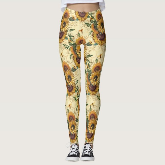 Leggings Cadeaux de tournesol | Tournée de tournesol entour (Devant)