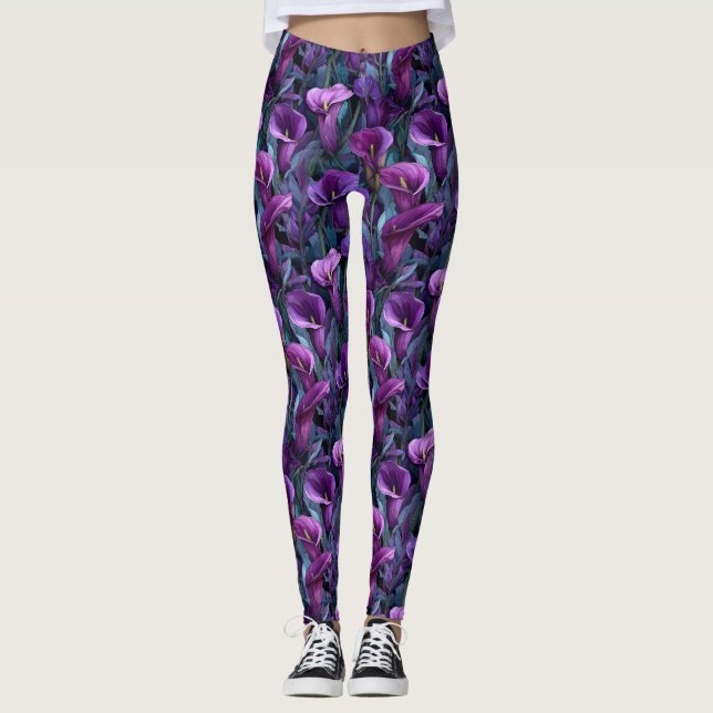 Leggings Cadeaux Floraux Lys Calla Pour Collègues  W Entraî (Devant)