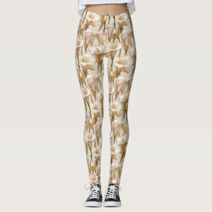 Leggings Cadeaux inspirés de lys calla de gym en ivoire pou