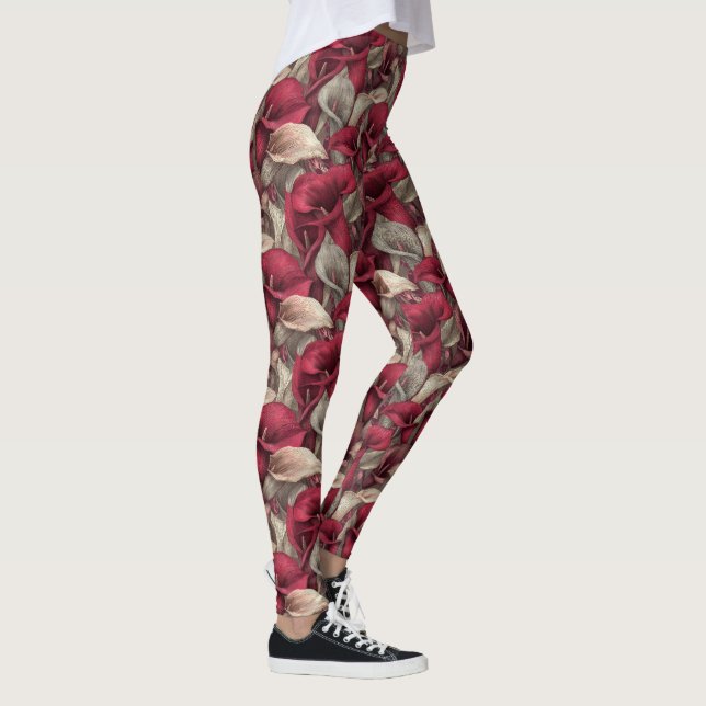 Leggings Cadeaux sur le thème des lys calla de mode fitness (Droite)