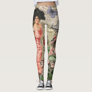 Leggings Café Lady Victorian Femme Rose Classy