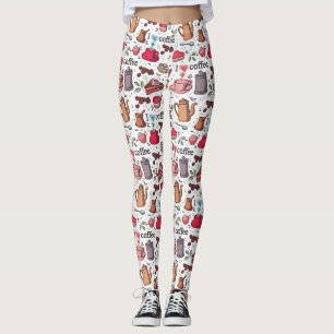 Leggings Café mignon et conception de gâteaux