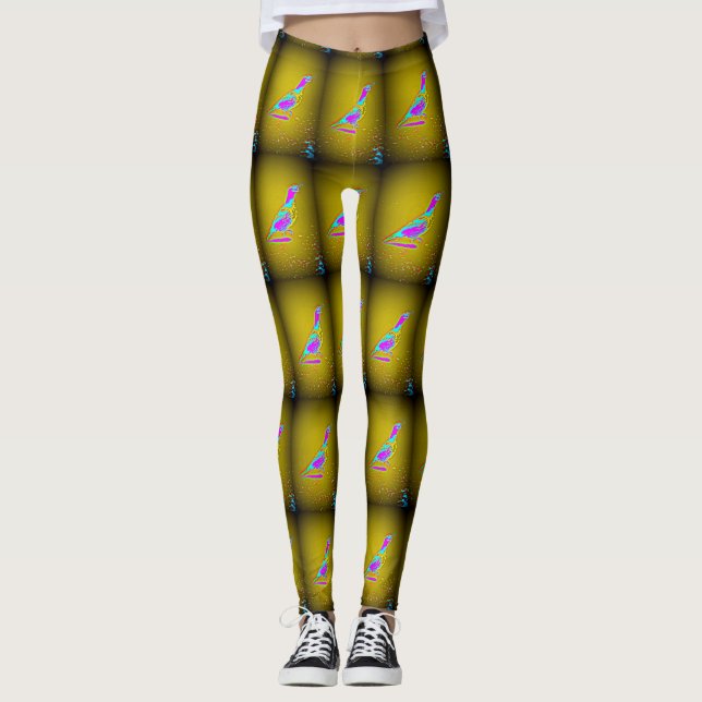 Leggings caille du désert jaune (Devant)
