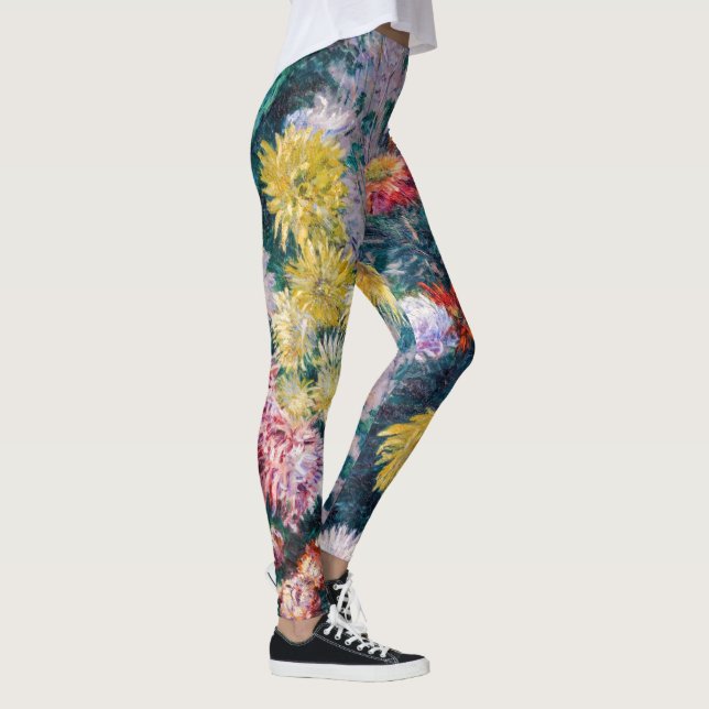 Leggings Caillebotte - Chrysanthèmes blancs et jaunes (Droite)